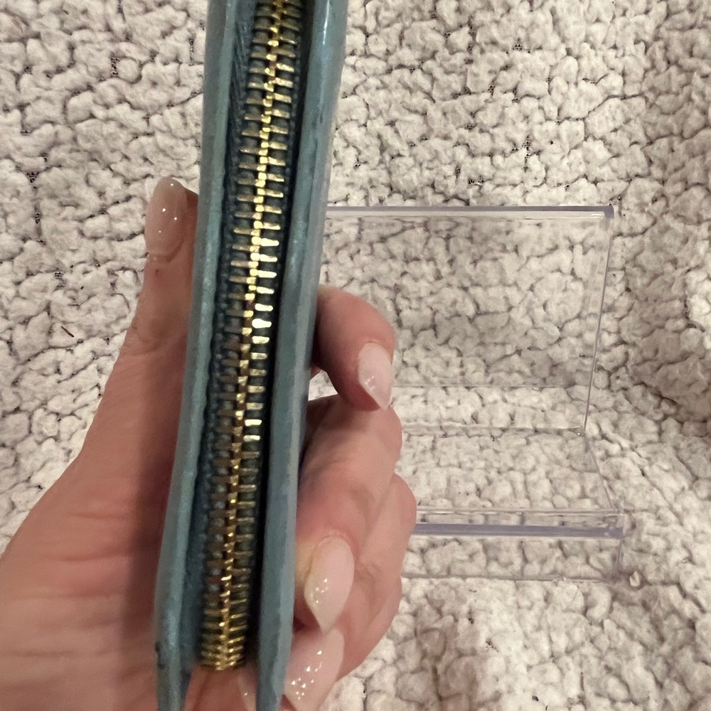 Yves Saint Laurent Blue Zip Around Small Wallet - Picture 7 of 12